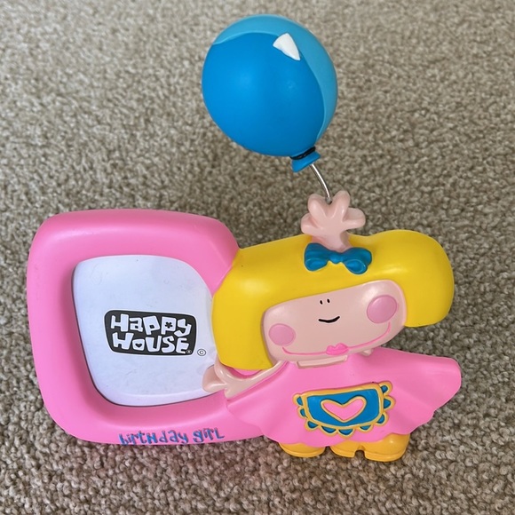 Vintage Lot of 2 Happy House Birthday Girl Pink Melamine Picture Frames Decor - Picture 5 of 6
